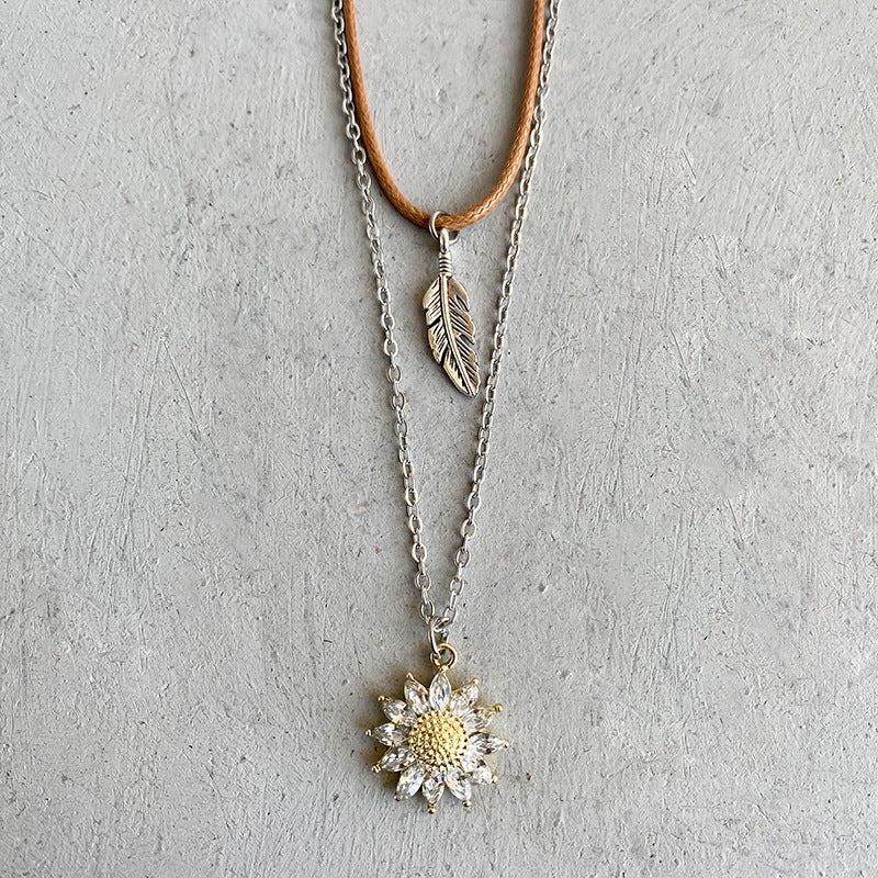 Honeybee Mumford's Sunflower Pendant Necklace Set