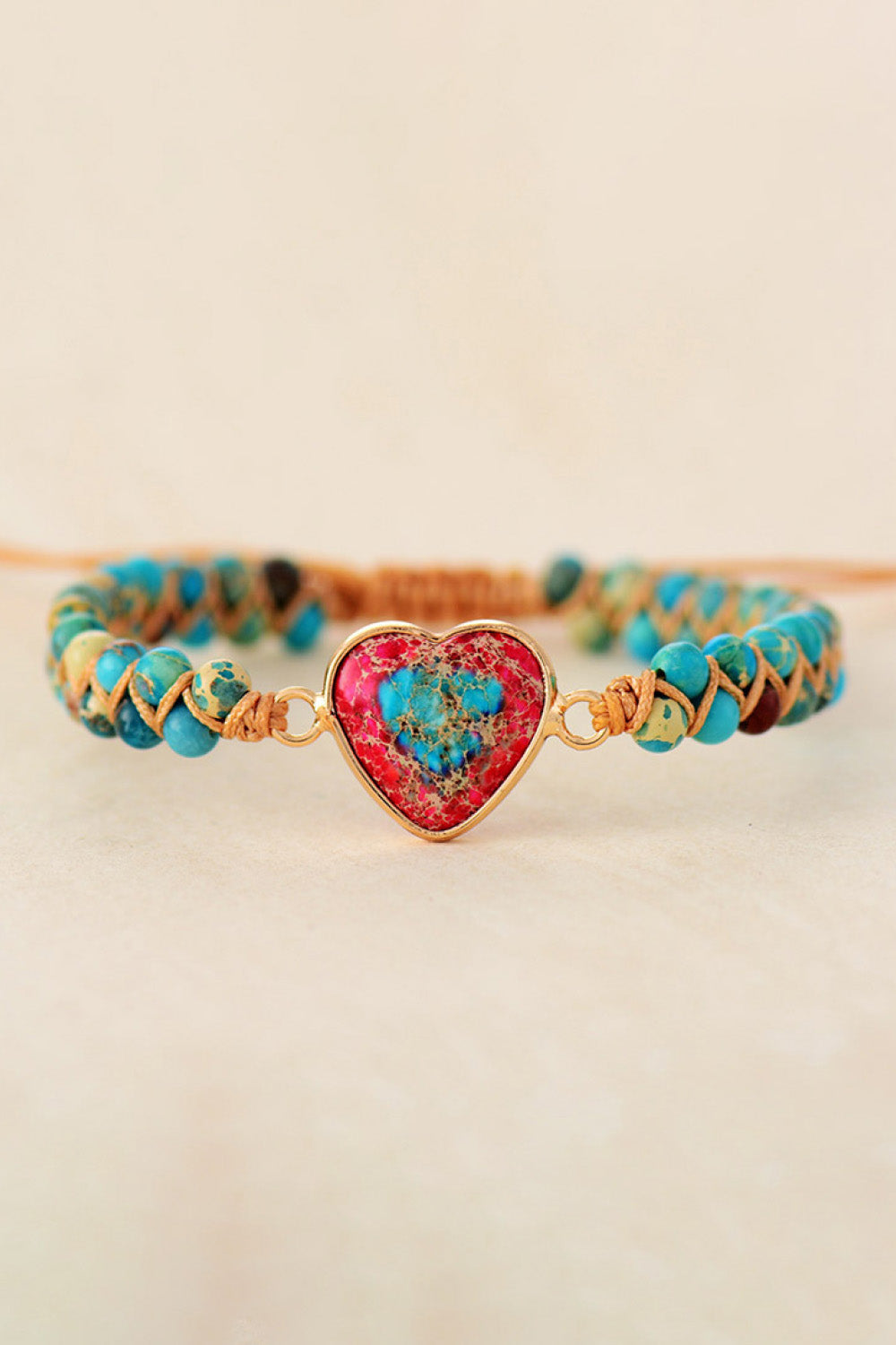 honeybee Mumford's Heart Shape Natural Stone Bracelet