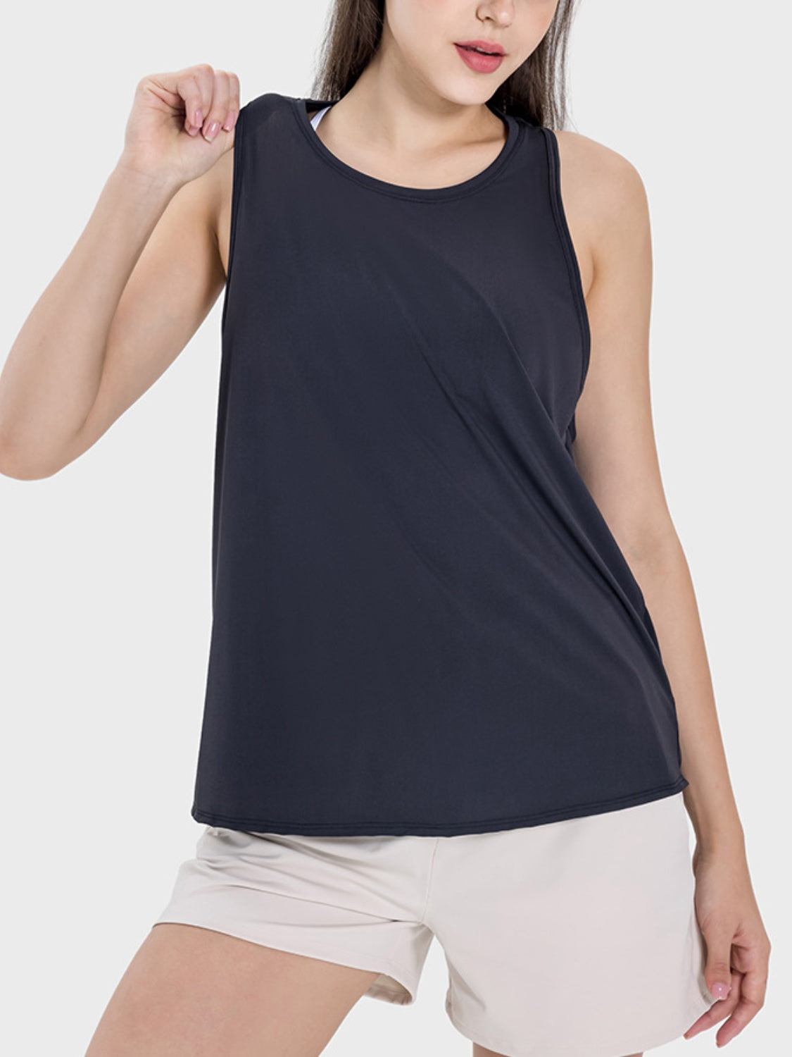 Honeybee Mumford's Round Neck Wide Strap Active Tank