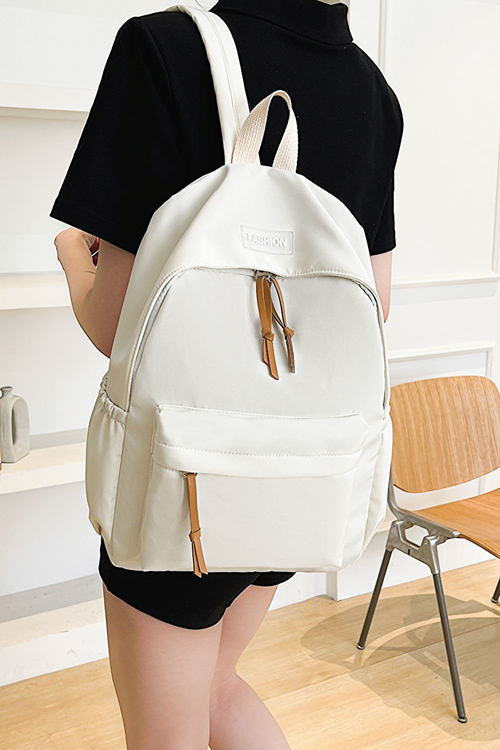 honeybee Mumford's Polyester Backpack( light purple,blue,black, peach, light green, yellow and white colors)