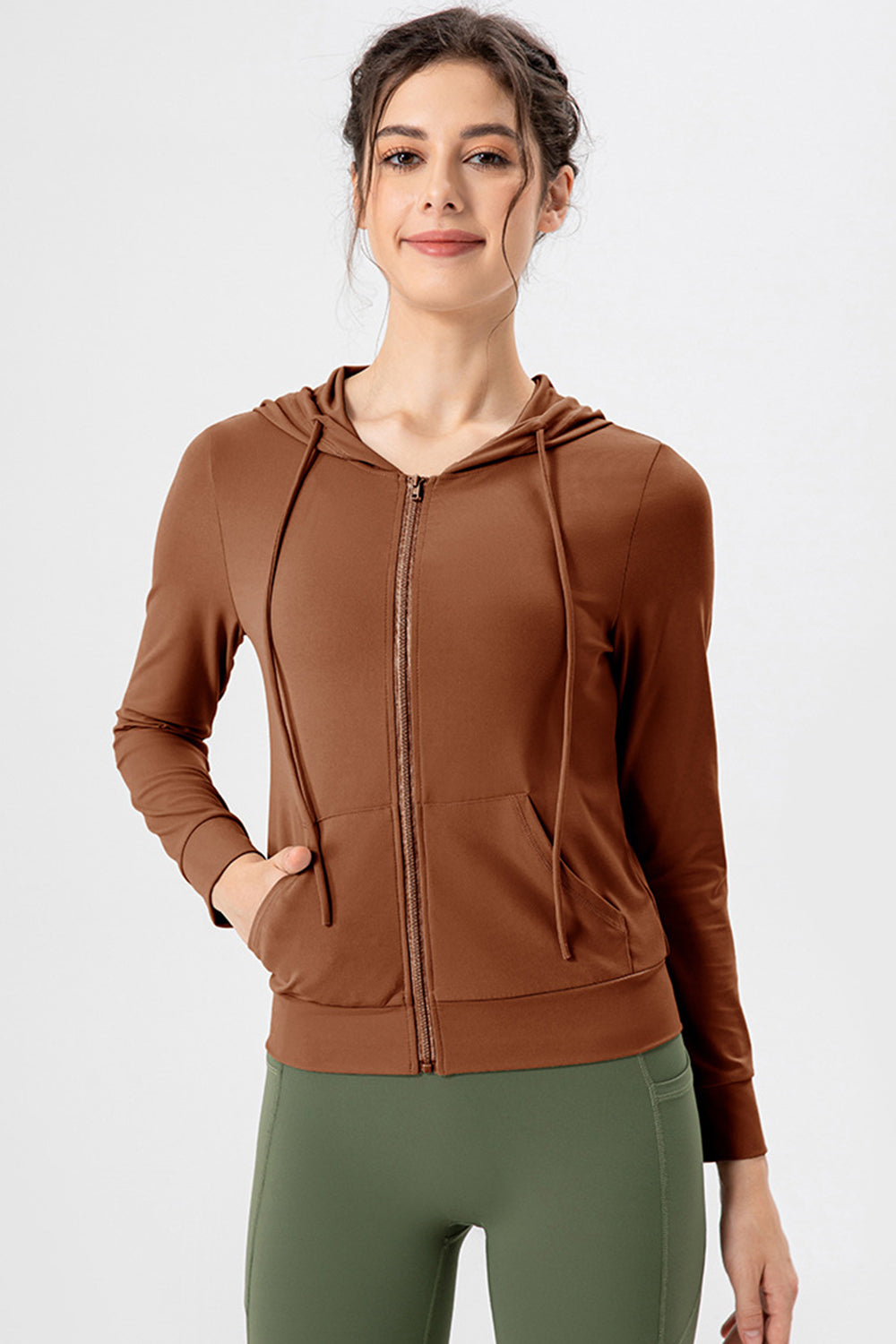 Honeybee Mumford's Drawstring Zip Up Hooded Active Outerwear