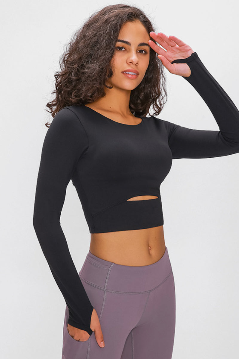 Honeybee Mumford's Long Sleeve Cropped Top With Sports Strap