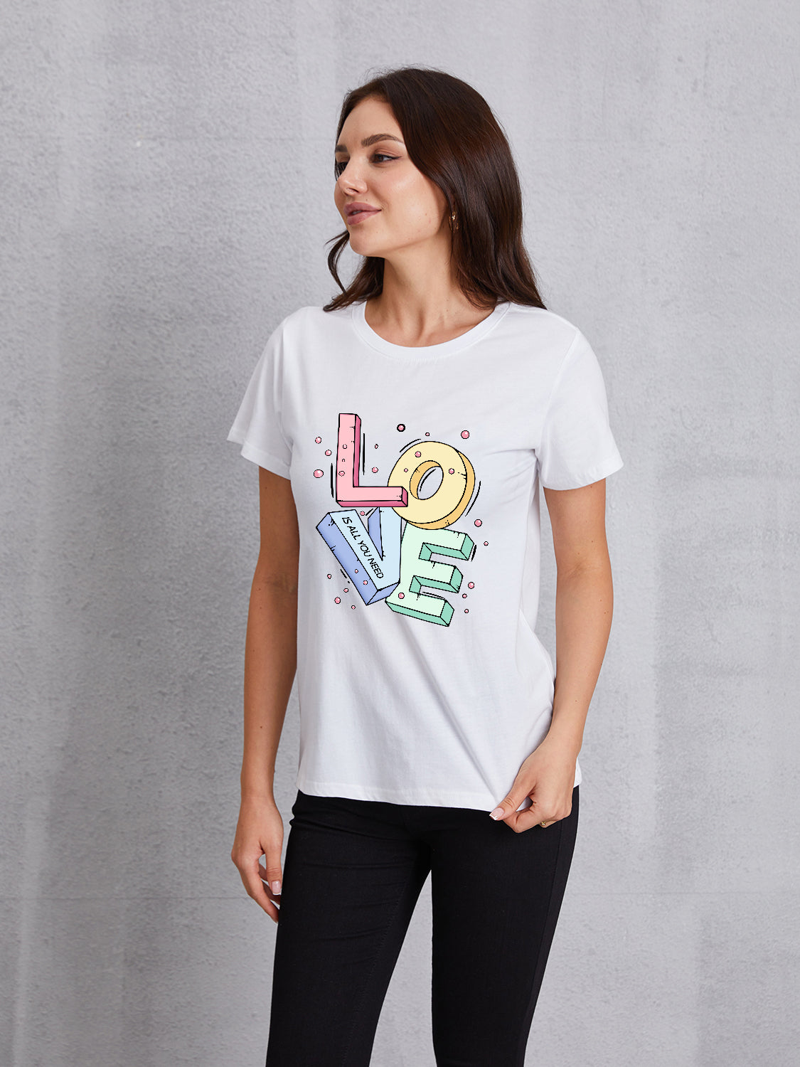 Honeybee Mumford's LOVE IS ALL YOU NEED Round Neck T-Shirt