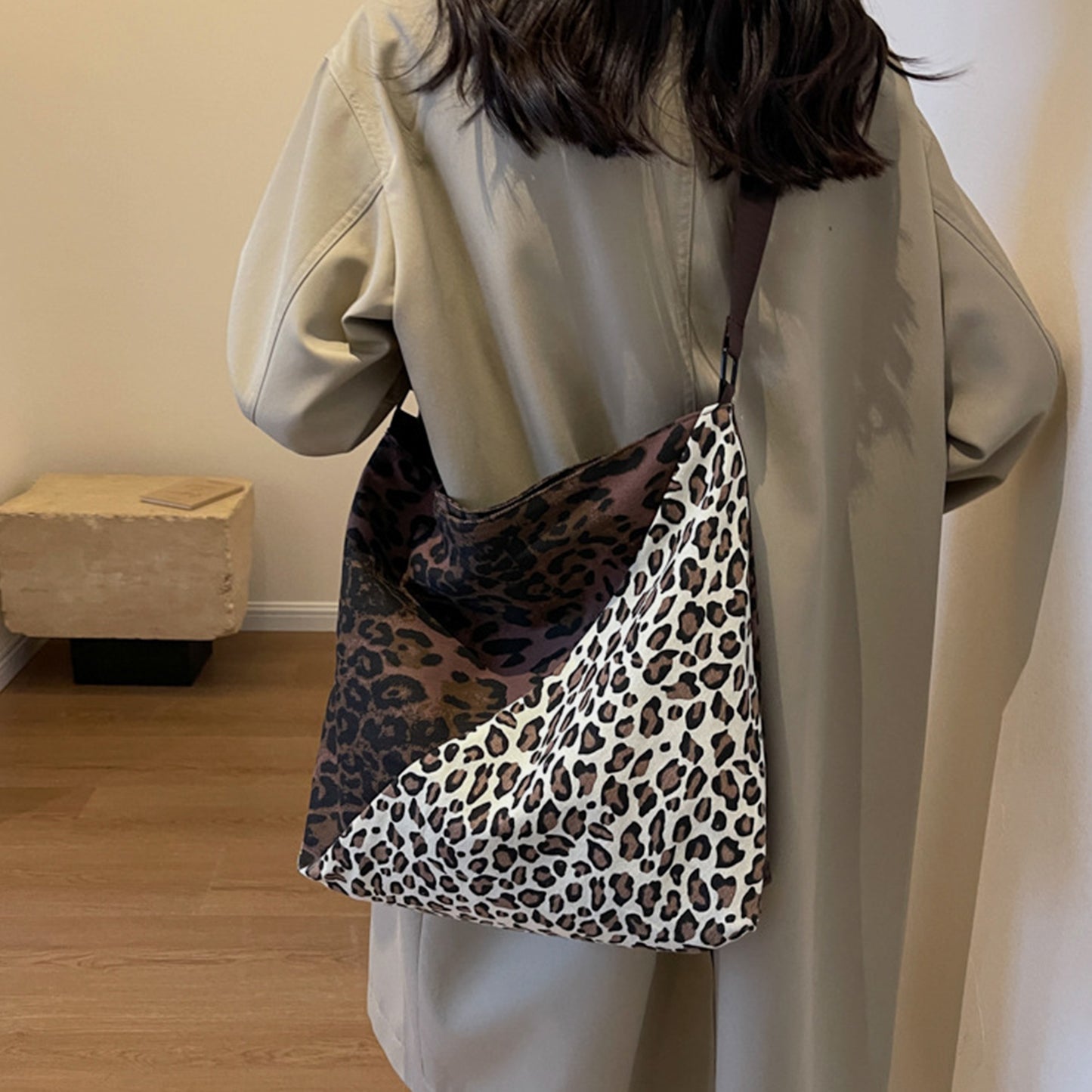 Honeybee Mumford's Leopard Contrast Adjustable Strap Shoulder Bag