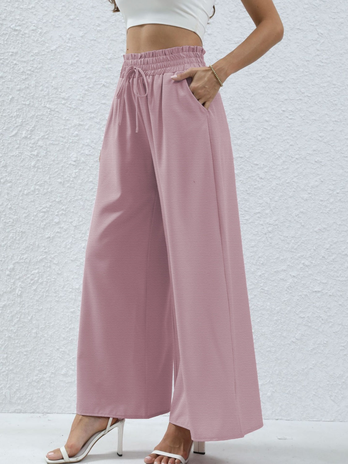 Honeybee Mumford's High Waist Wide Leg Pants with Pockets