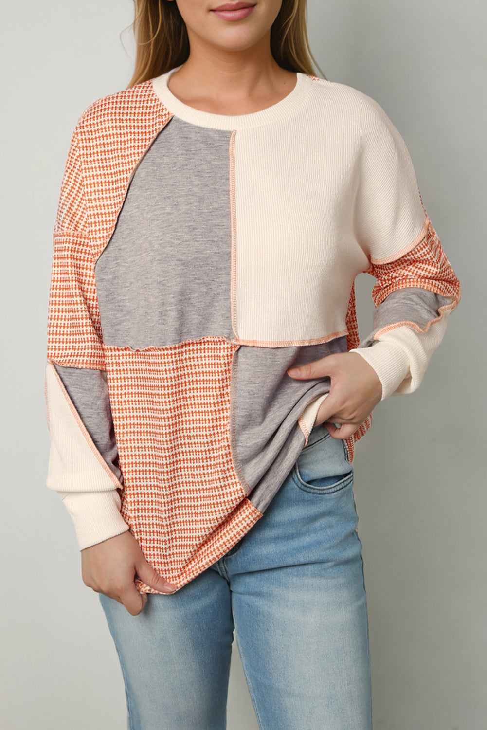 Honeybee Mumford's Color Block Exposed Seam Sweatshirt