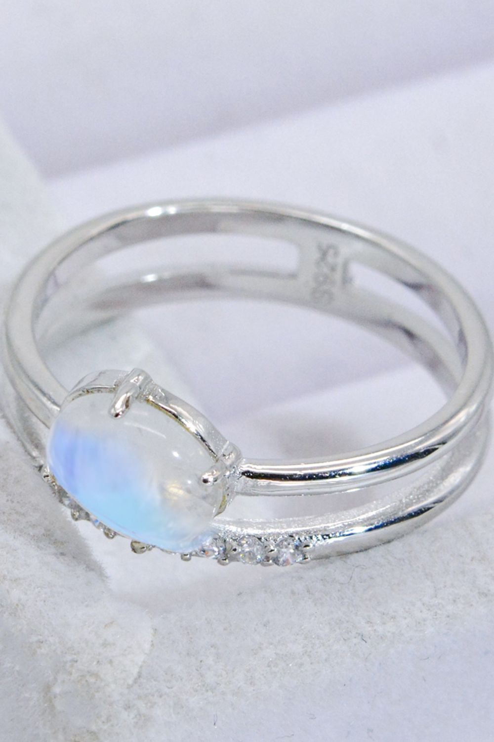 Honeybee Mumford's Natural Moonstone and Double-Layered Ring