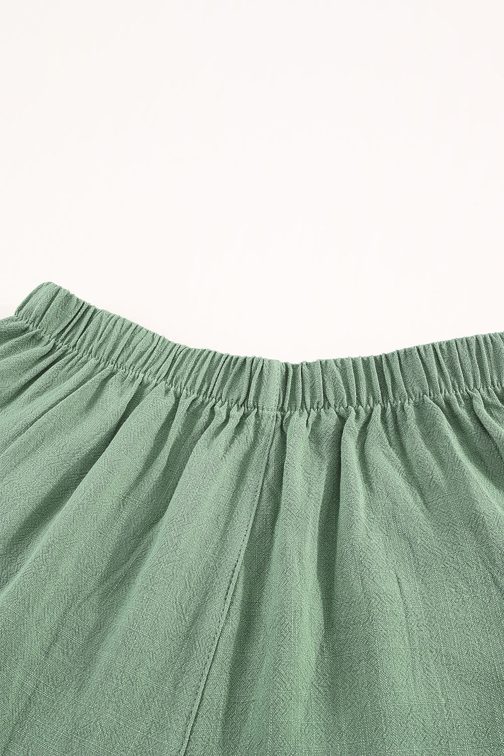 Honeybee Mumford's Green High Waist Pocketed Ruffle Shorts