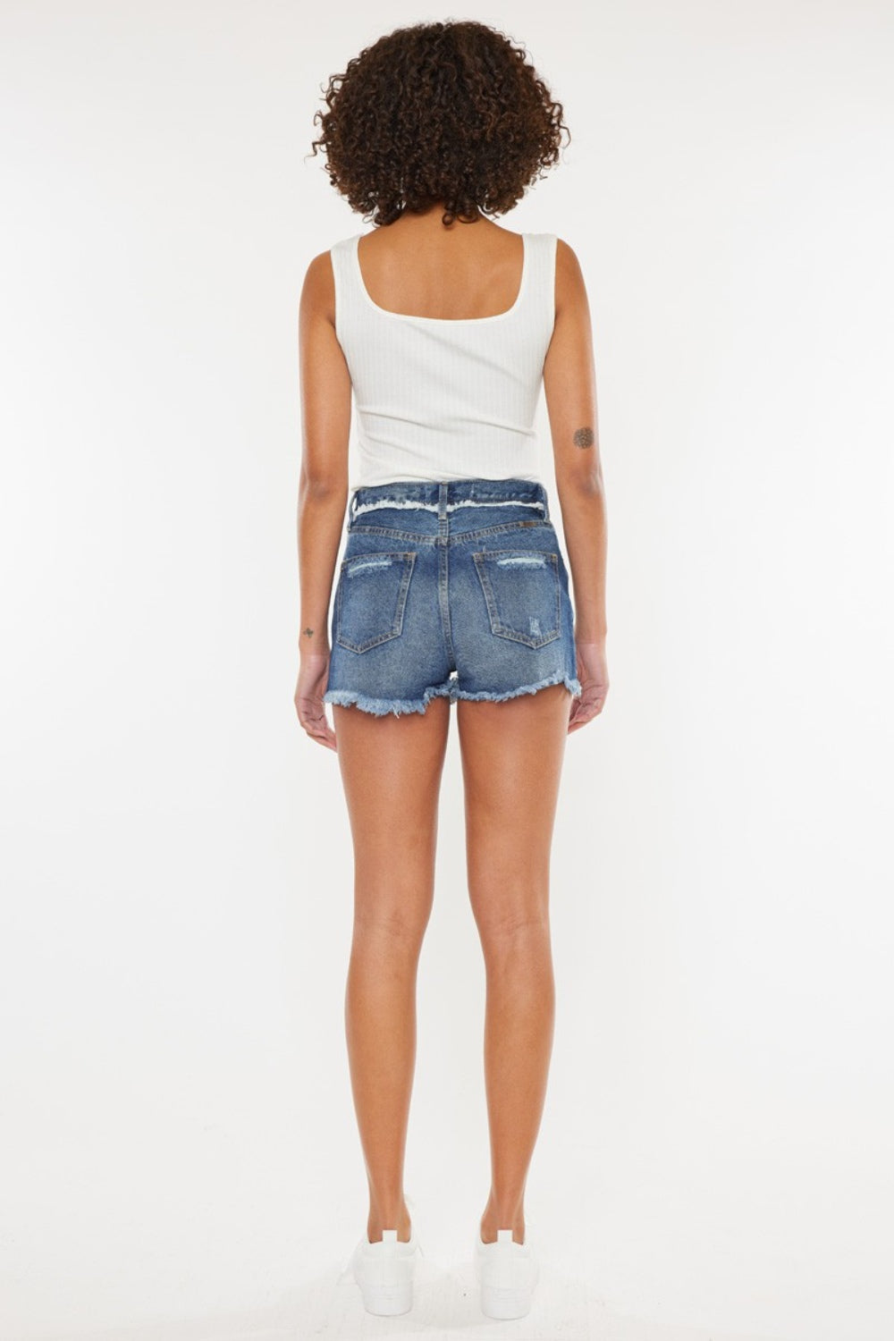 Honeybee Mumford's Distressed Button Fly Denim Shorts