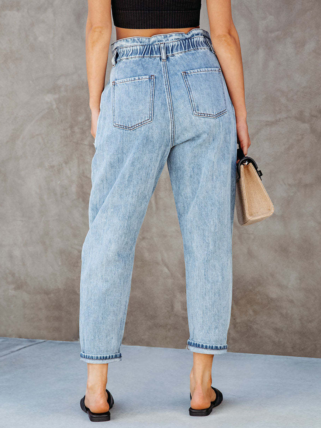 Honeybee Mumford's Paperbag Waist Cropped Jeans