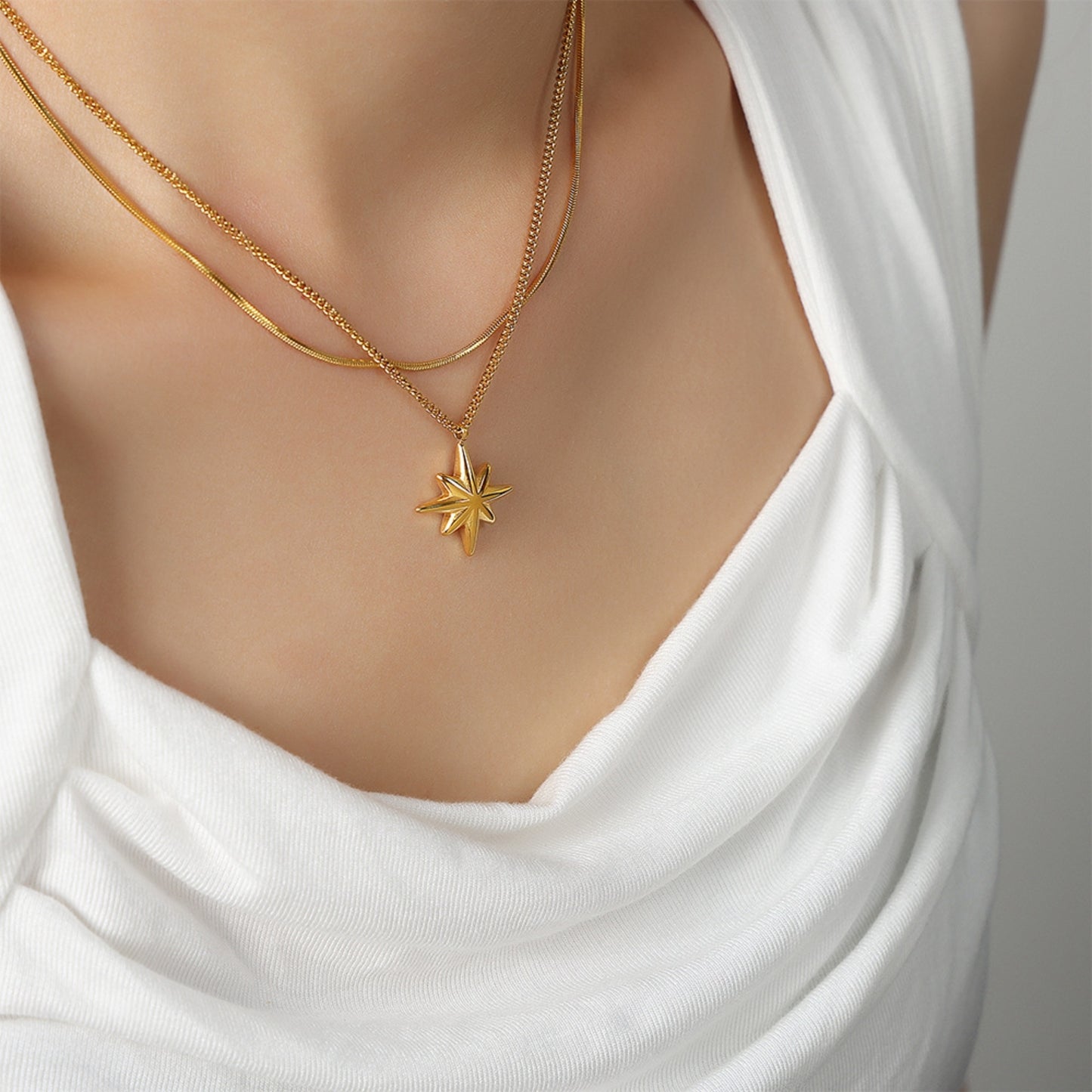 Honeybee Mumford's Star Pendant Double-Layered Necklace