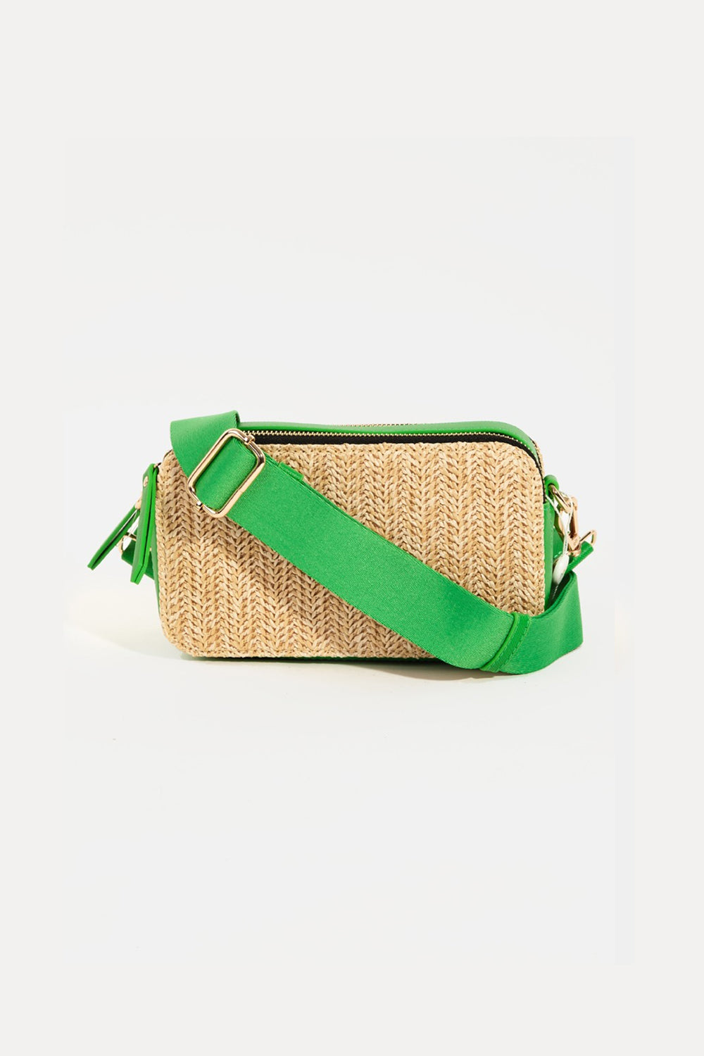 Honeybee Mumford's Straw Contrast Crossbody Bag