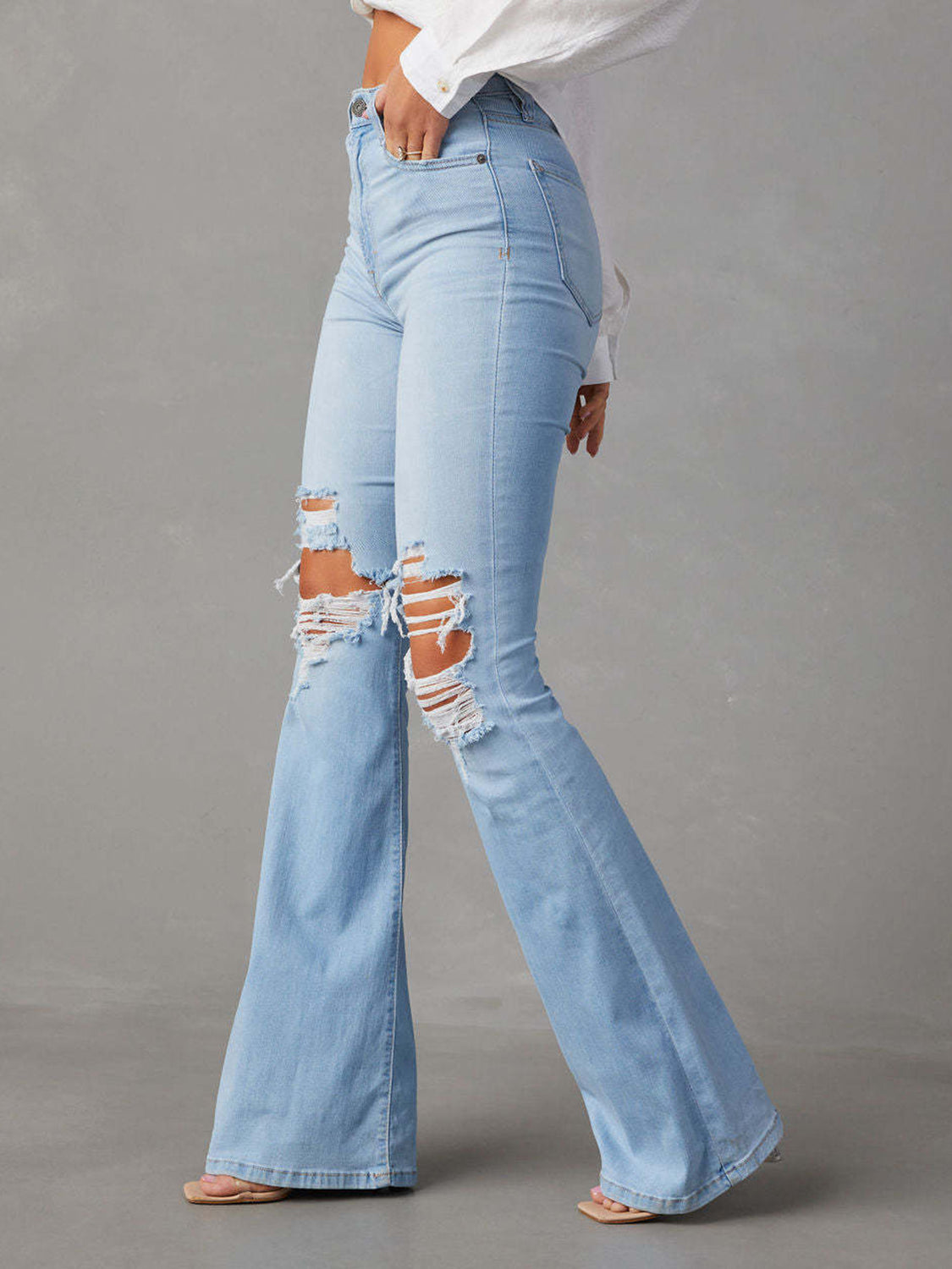 Honeybee Mumford's Distressed Bootcut Jeans with Pockets