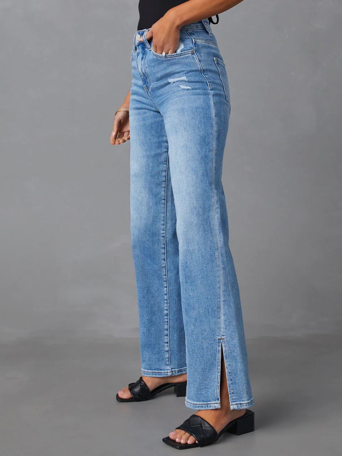 Honeybee Mumford's Slit Buttoned Jeans with Pockets