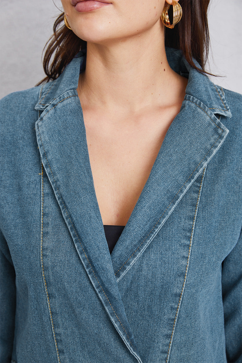 Honeybee Mumford's Pocketed Button Up Denim Jacket