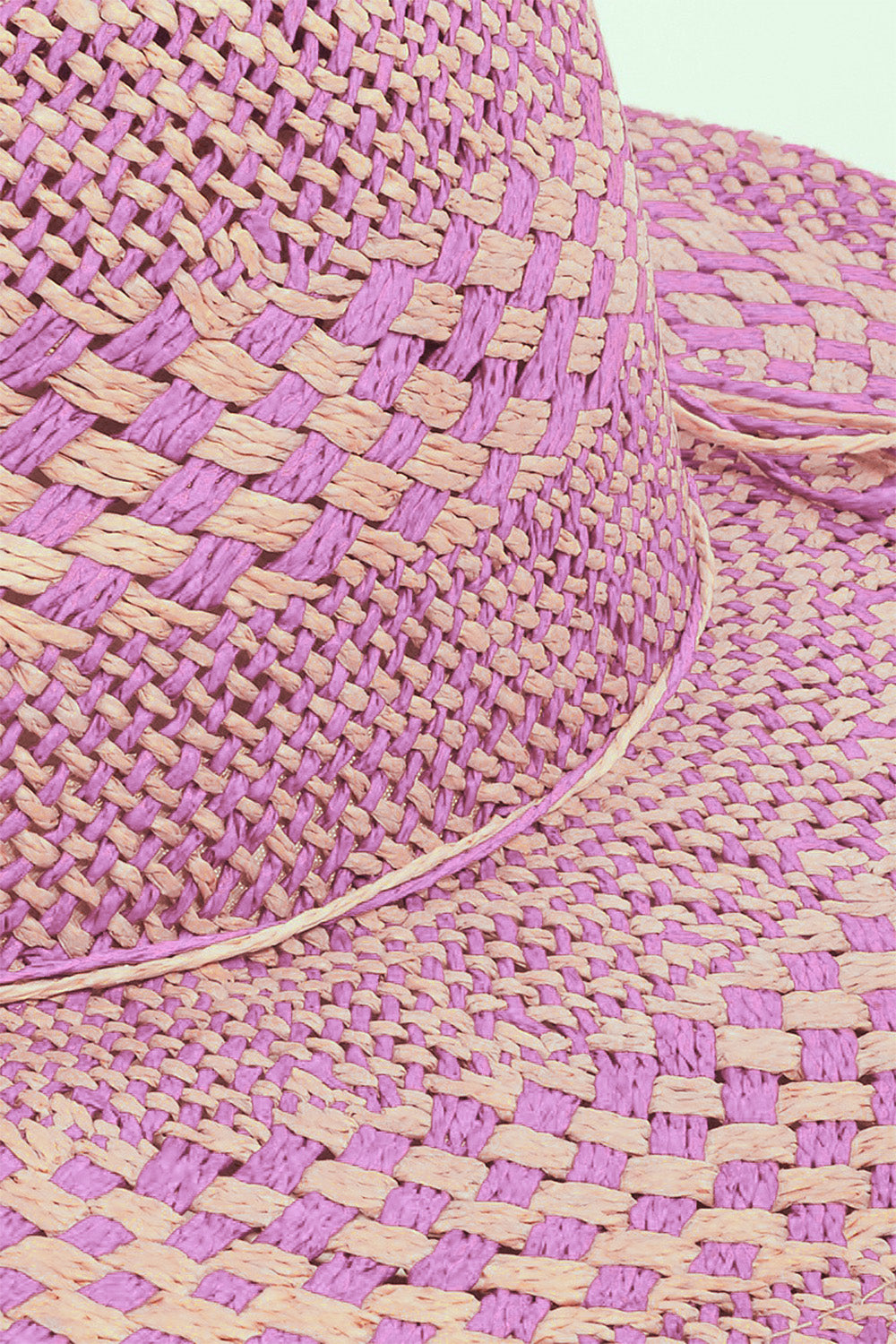 Honeybee Mumford's Checkered Straw Weave Sun Hat