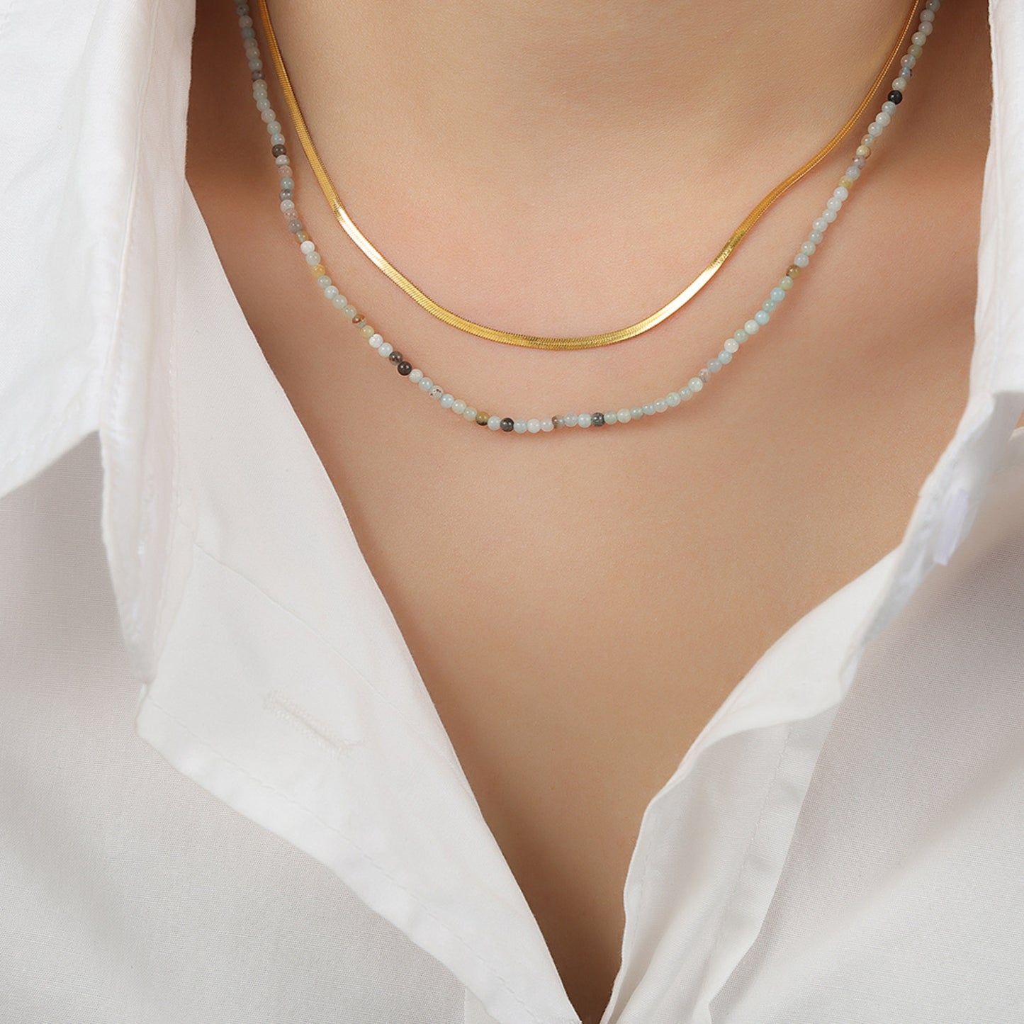 Honeybee Mumford's Beaded Double-Layered Necklace