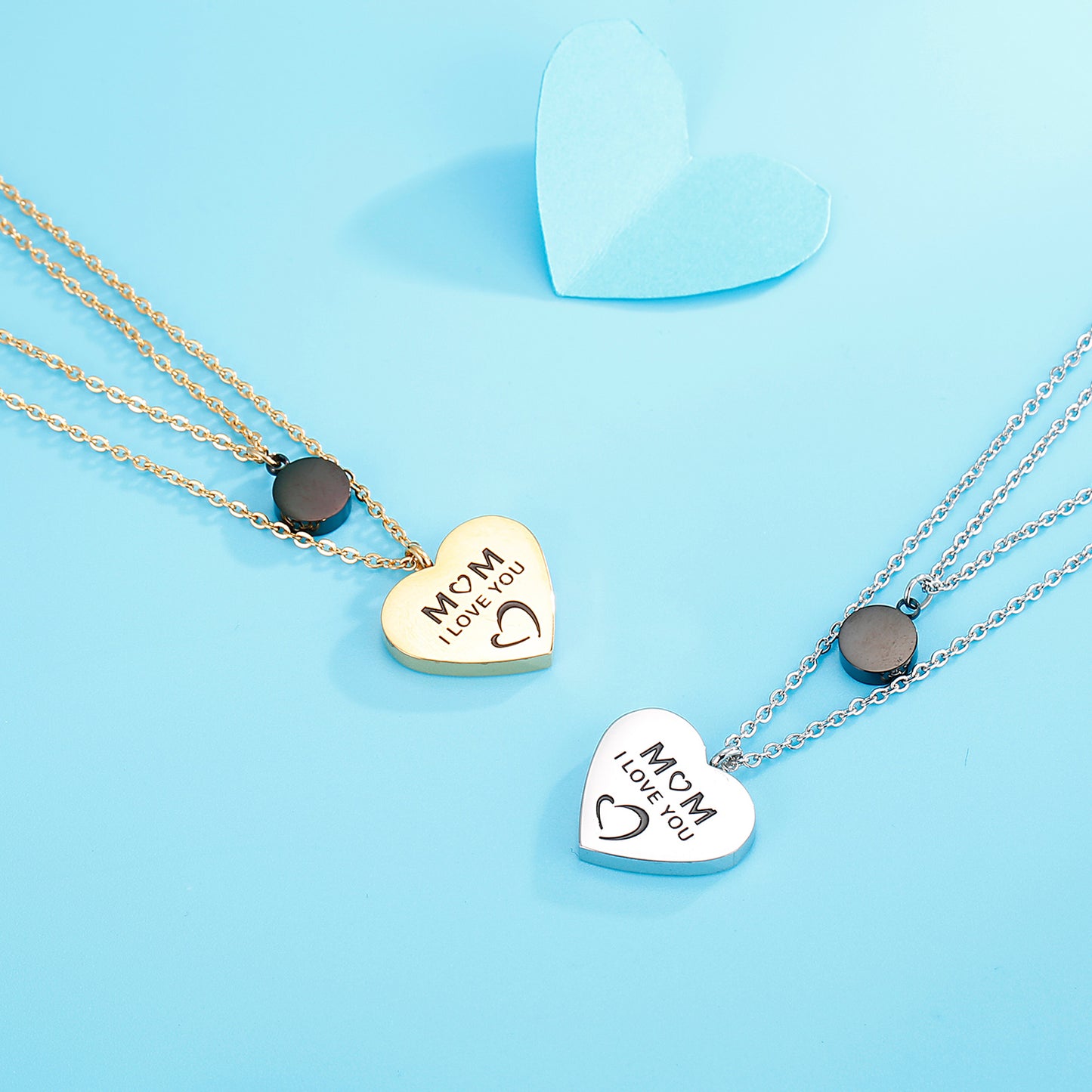 Honeybee Mumford's Double-Layered Heart Pendant Necklace