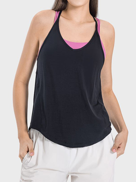 Honeybee Mumford's Slit Spaghetti Strap Scoop Neck Active Cami