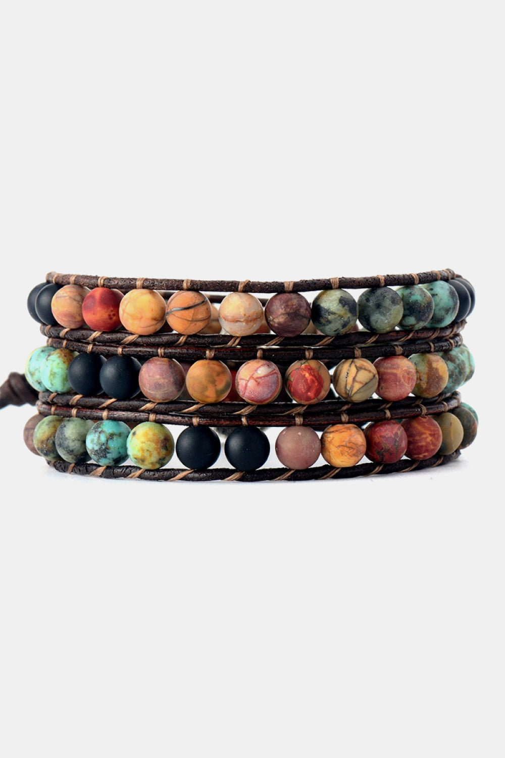 honeybee Mumford's Triple Layer Beaded Agate Bracelet