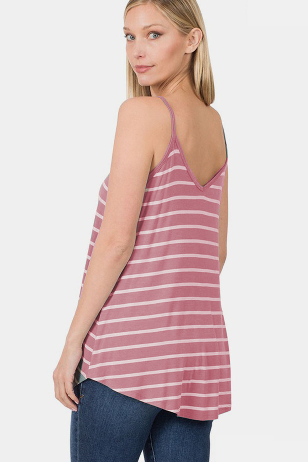 Honeybee Mumford's Striped Curved Hem Cami