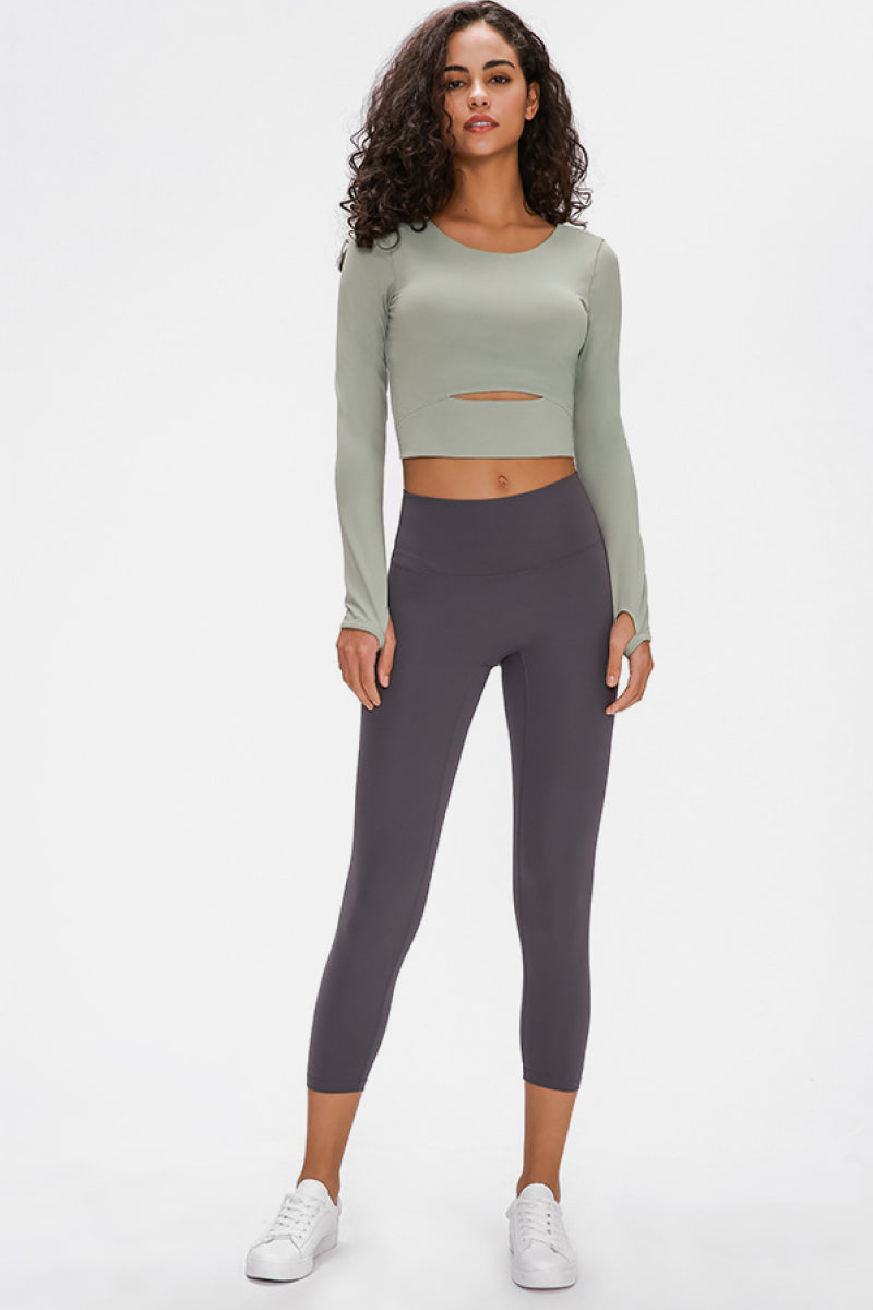 Honeybee Mumford's Long Sleeve Cropped Top With Sports Strap