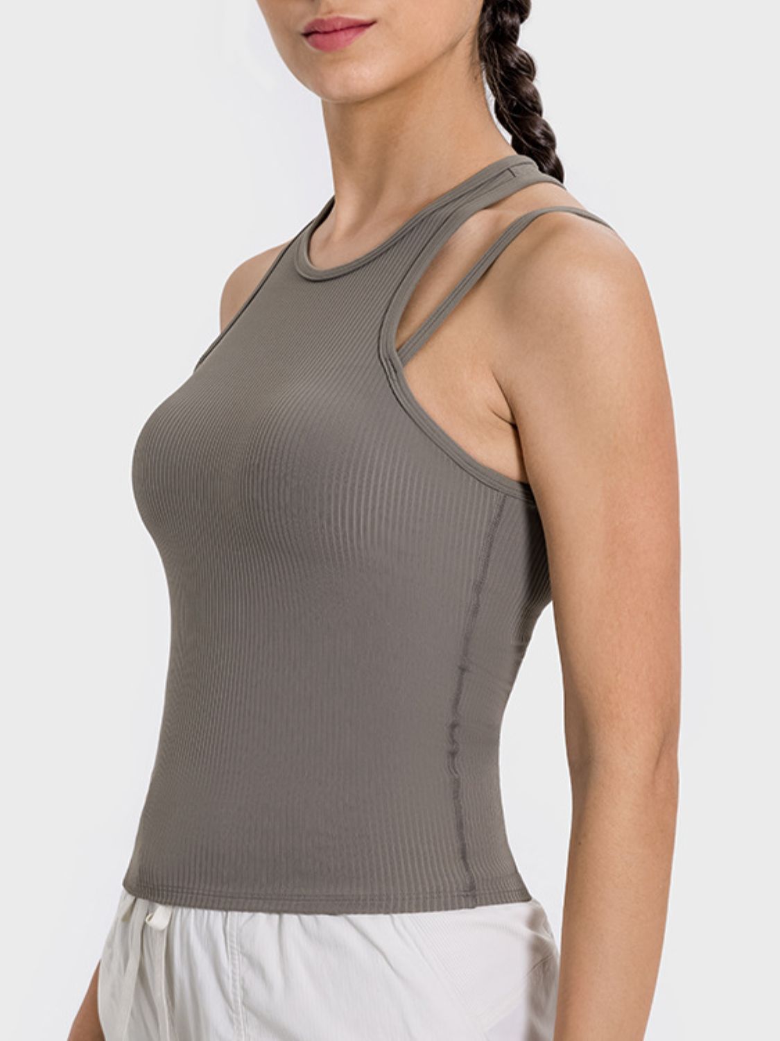 Honeybee Mumford's Cutout Round Neck Racerback Active Tank