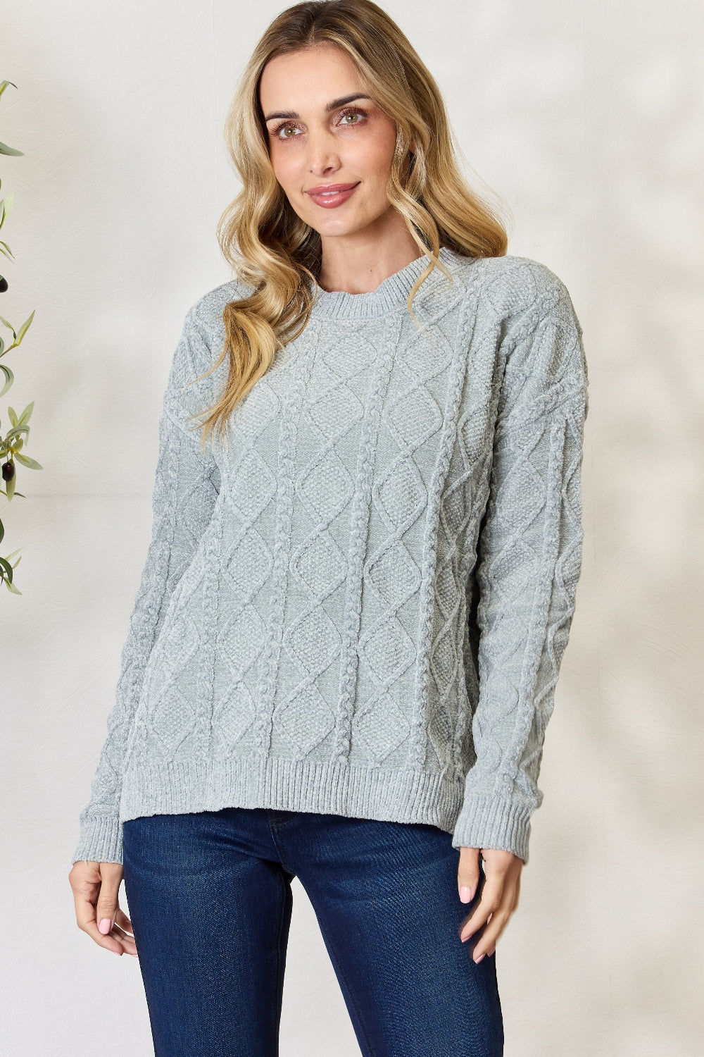 Honeybee Mumford's Cable Knit Round Neck Sweater