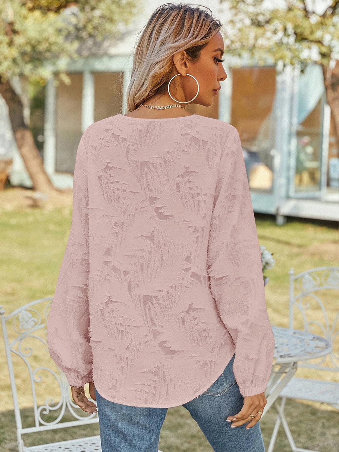 Honeybee Mumford's V-Neck Long Sleeve Blouse