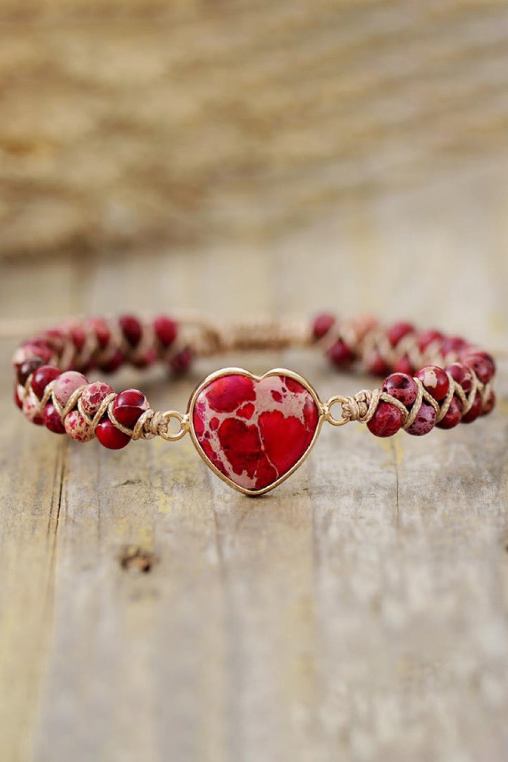 honeybee Mumford's Heart Shape Natural Stone Bracelet