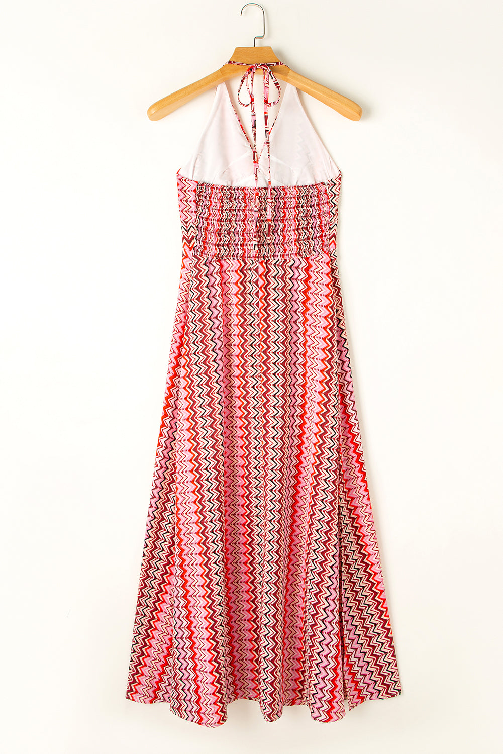 Honeybee Mumford's Red Halter Neck Tribal Boho Printed Backless Maxi Dress