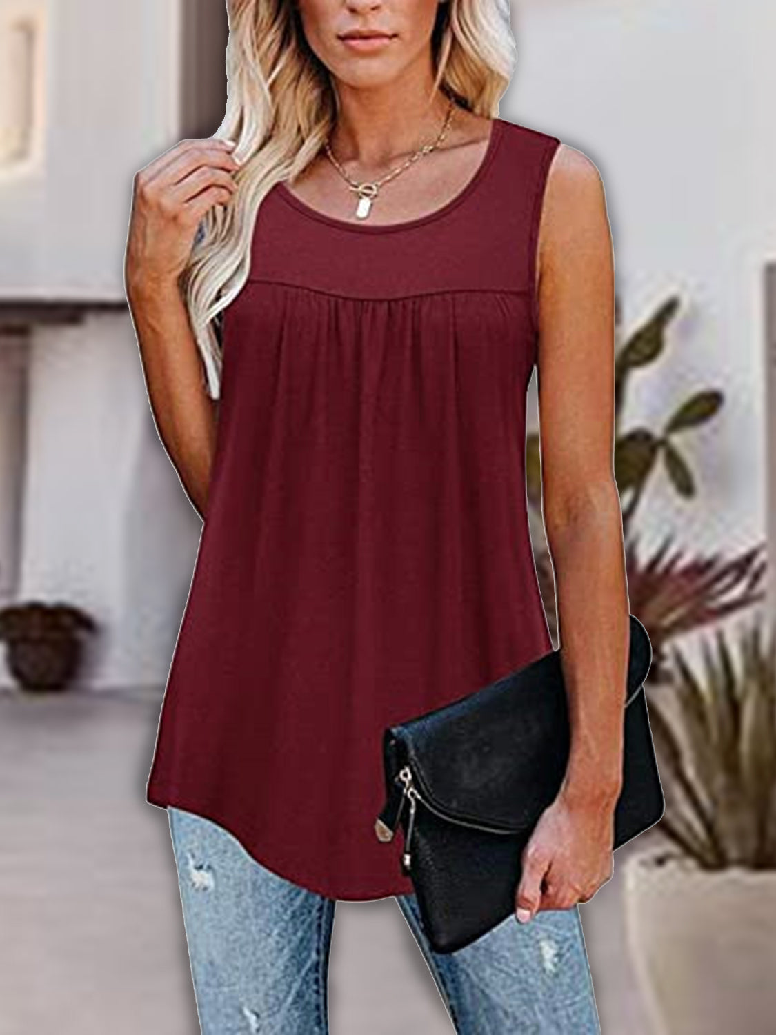 Honeybee Mumford's Round Neck Wide Strap Tank