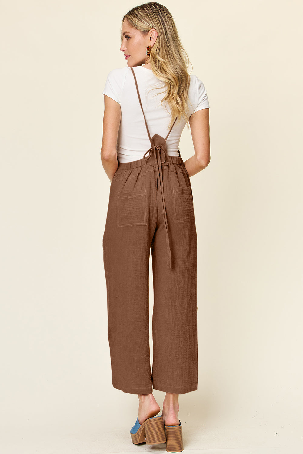 Honeybee Mumford's Full Size Texture Sleeveless Wide Leg Overall