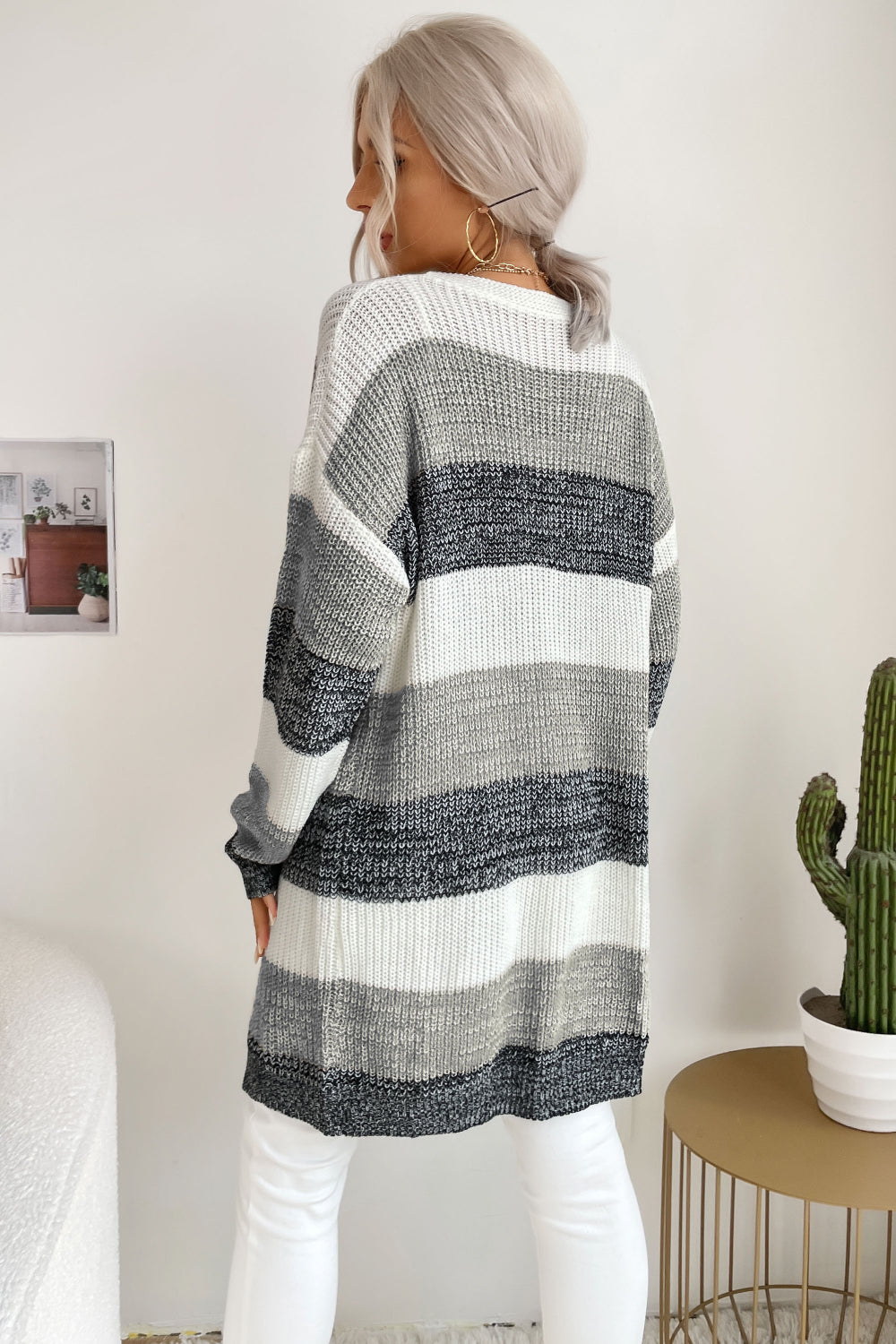 Honeybee Mumford's Striped Long Sleeve Duster Cardigan