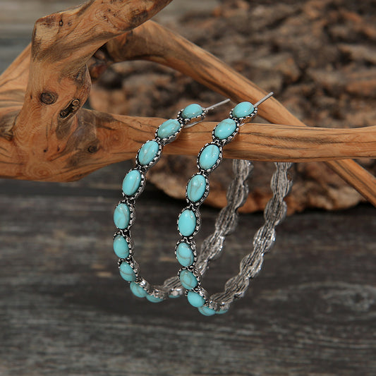 honeybee Mumford's Turquoise C-Hoop Earrings