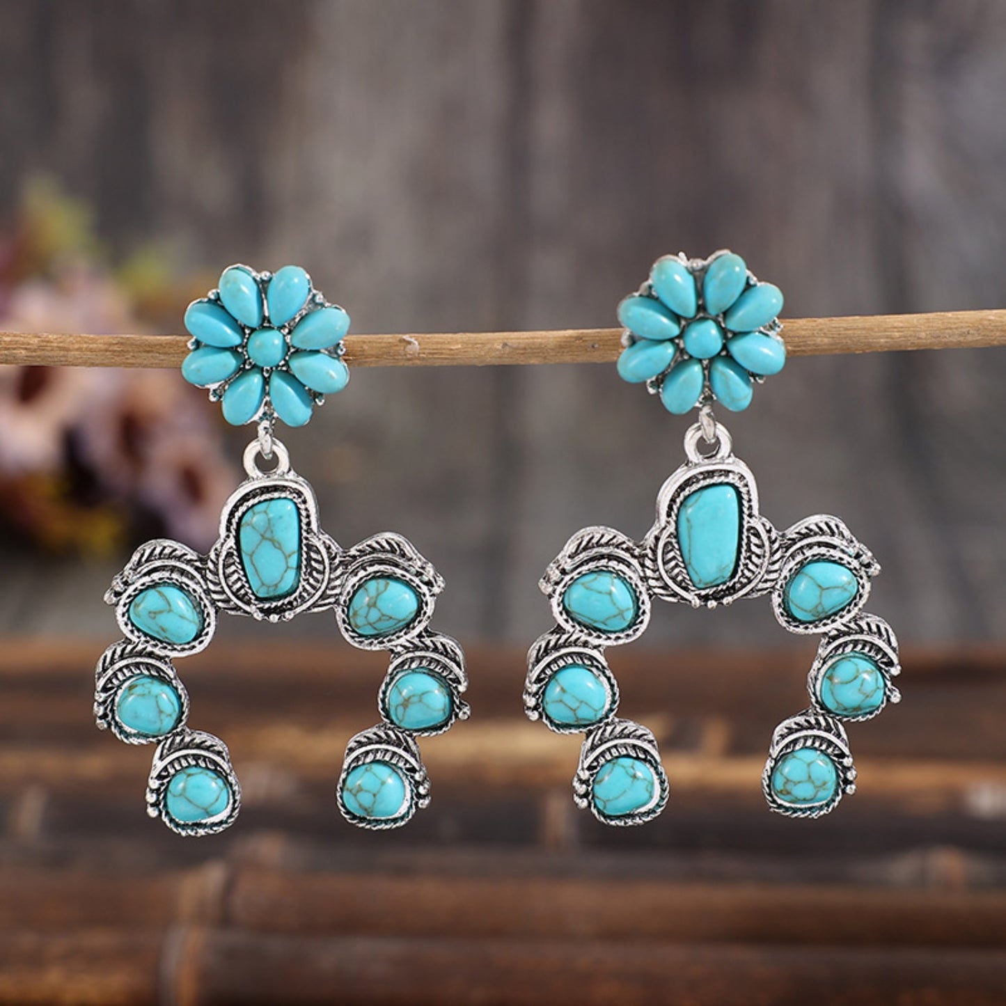 honeybee Mumford's Turquoise Alloy Dangle Earrings