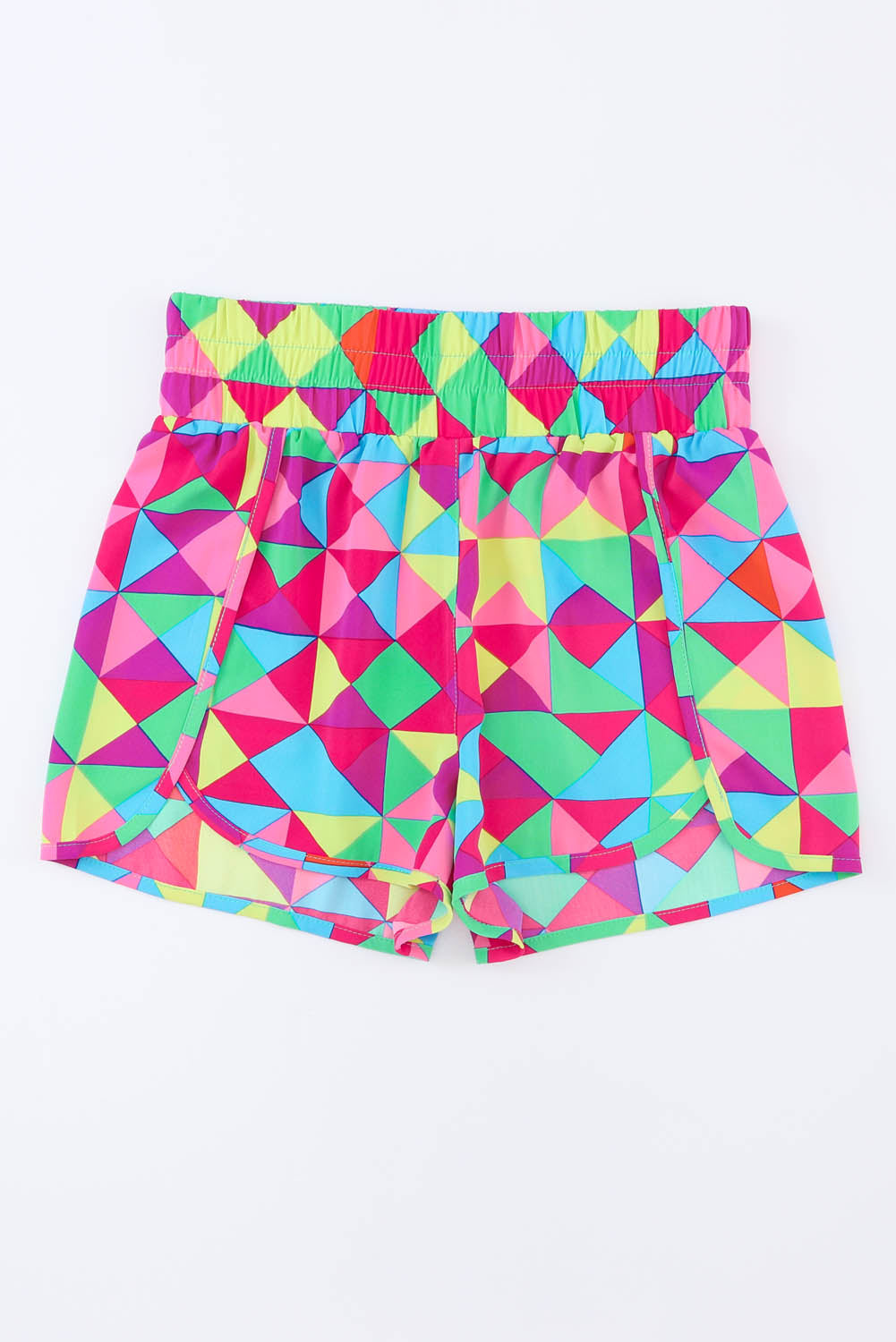 Honeybee Mumford's Multicolor Geometric High Waisted Athletic Shorts