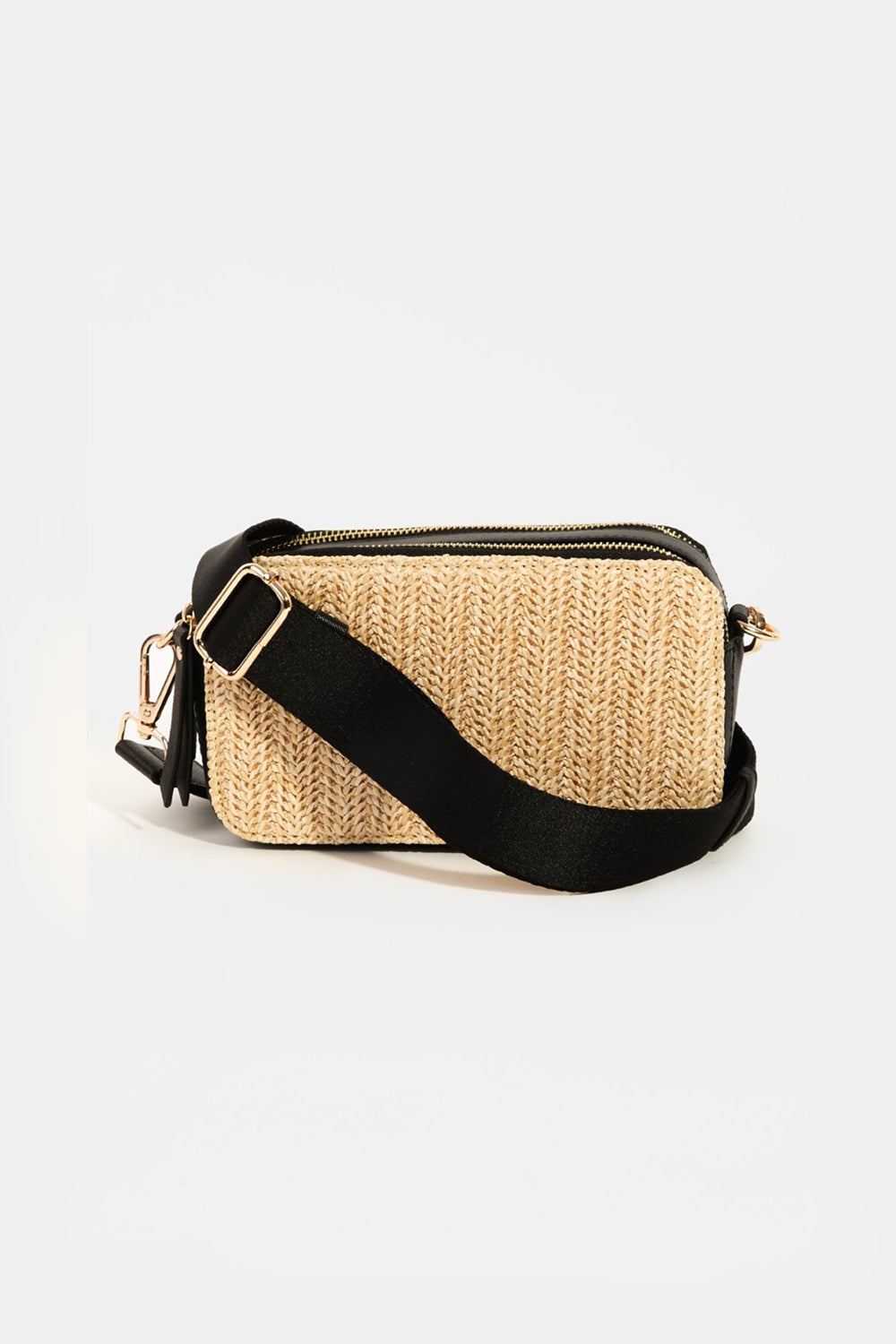 Honeybee Mumford's Straw Contrast Crossbody Bag