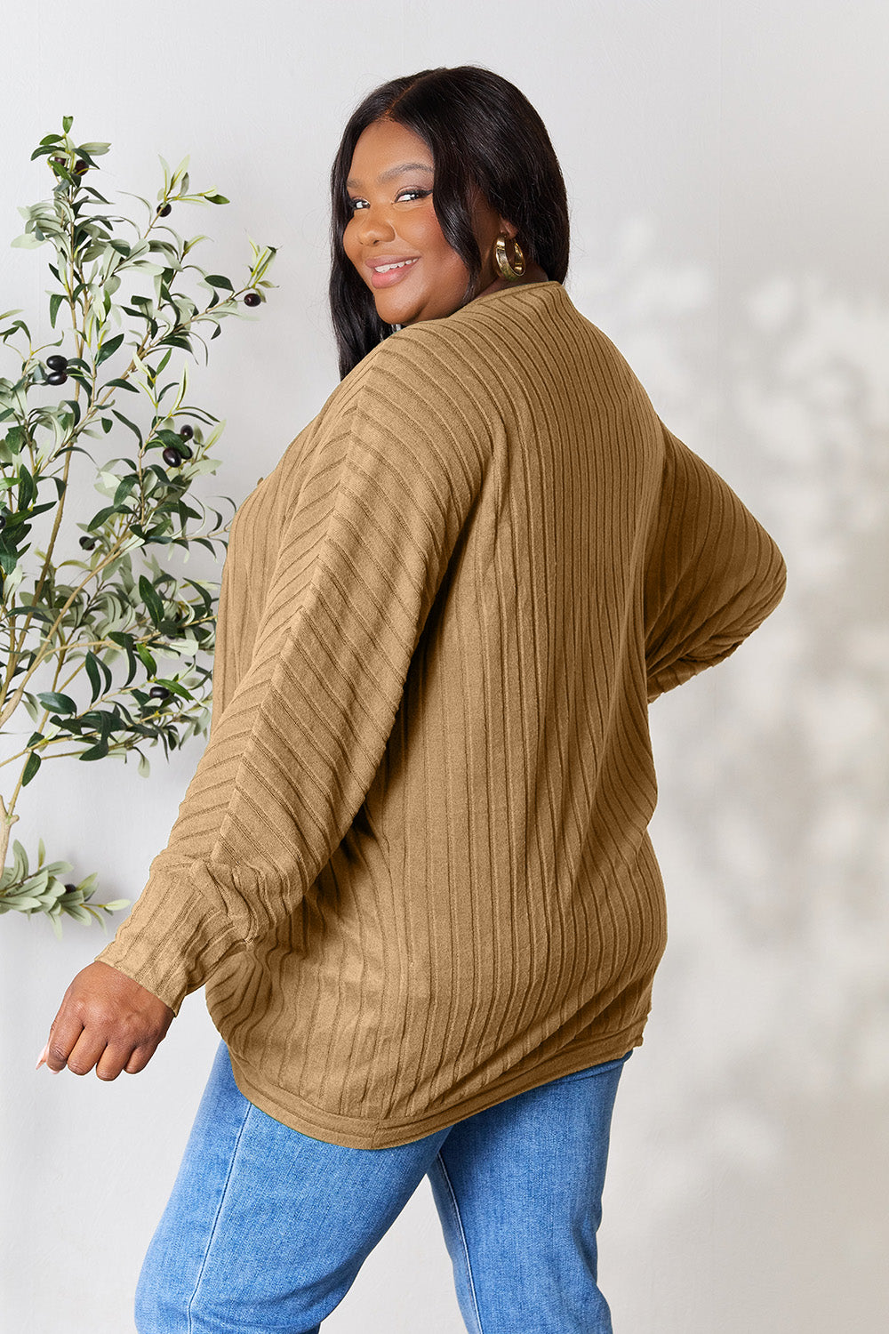 honeybee Mumford's Ribbed Cocoon Cardigan( Black, Khaki, Dark Blue and more )