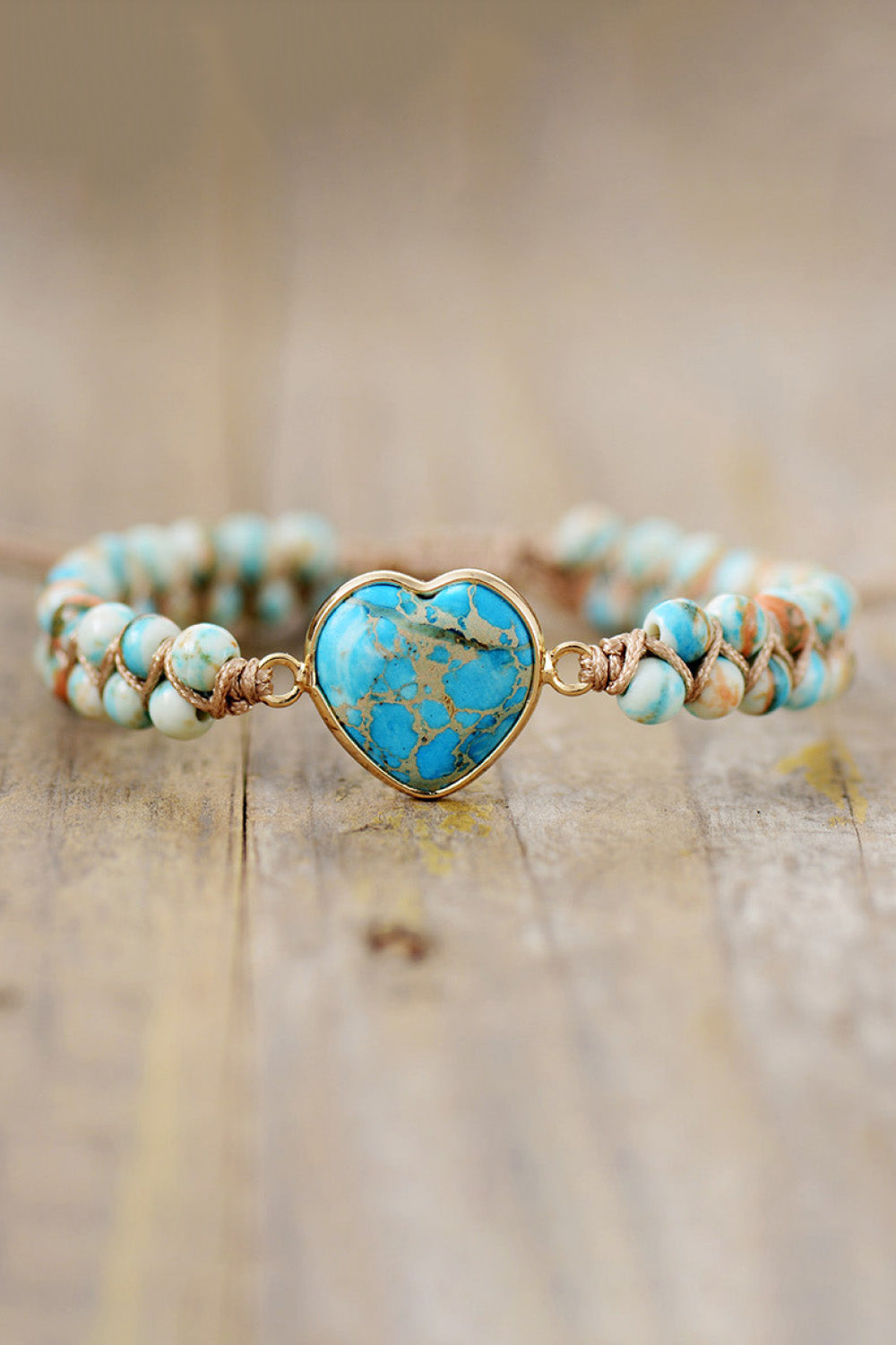 honeybee Mumford's Heart Shape Natural Stone Bracelet