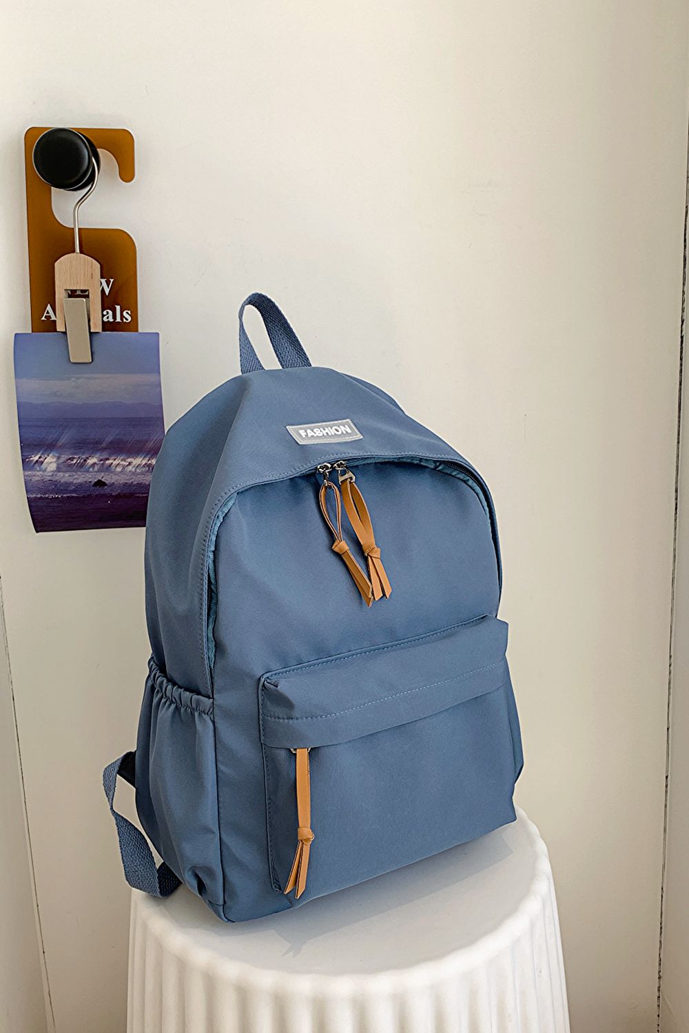 honeybee Mumford's Polyester Backpack( light purple,blue,black, peach, light green, yellow and white colors)