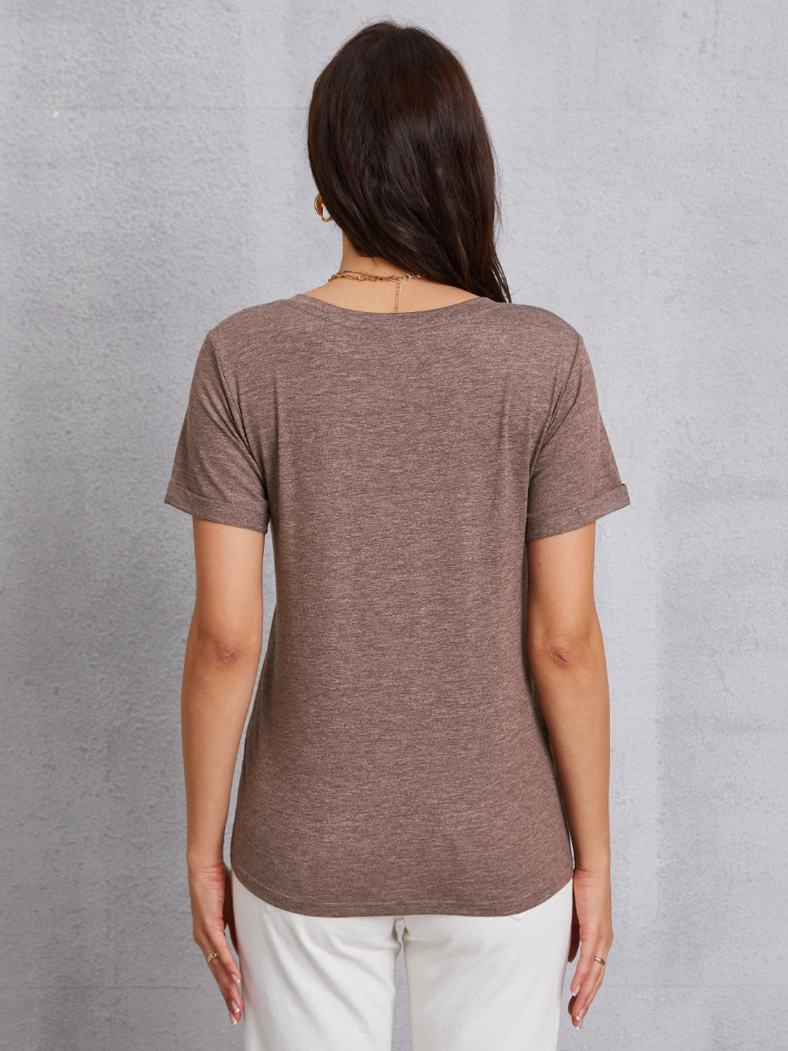 Honeybee Mumford's COFFEE V-Neck Short Sleeve T-Shirt