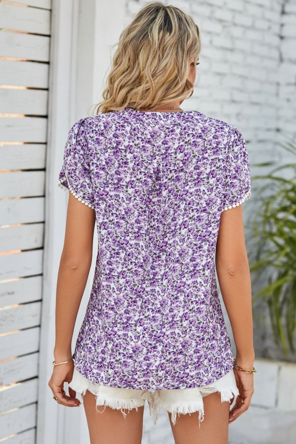 Honeybee Mumford's Floral Notched Neck Blouse