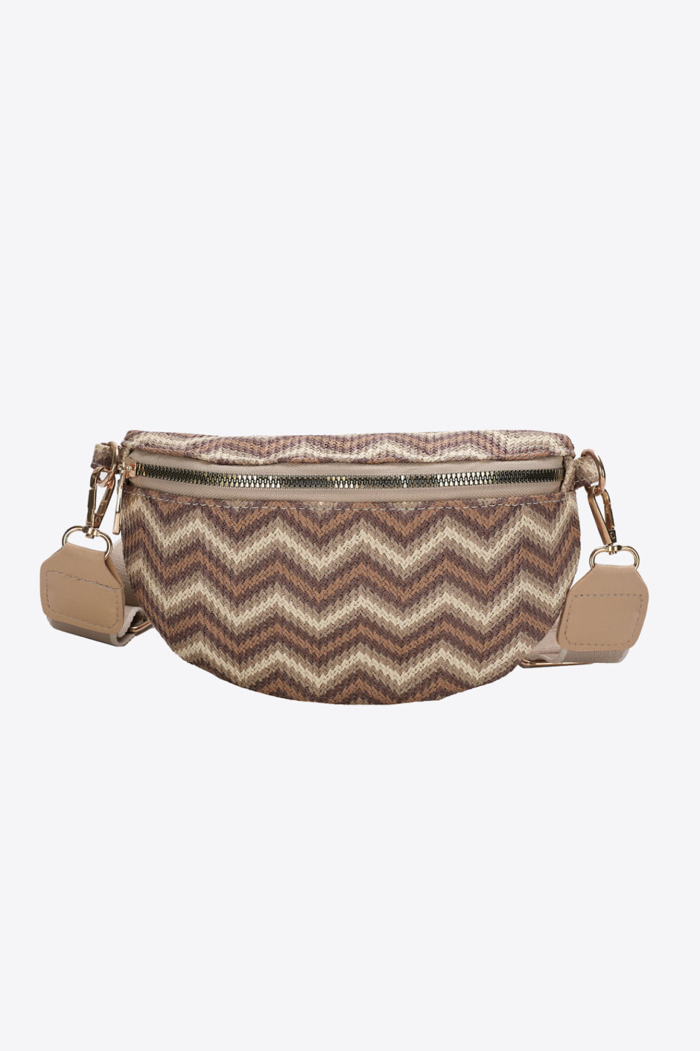 honeybee Mumford's Chevron Straw Sling Bag