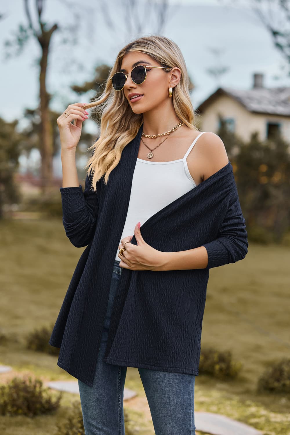 Honeybee Mumford's Open Front Long Sleeve Cardigan