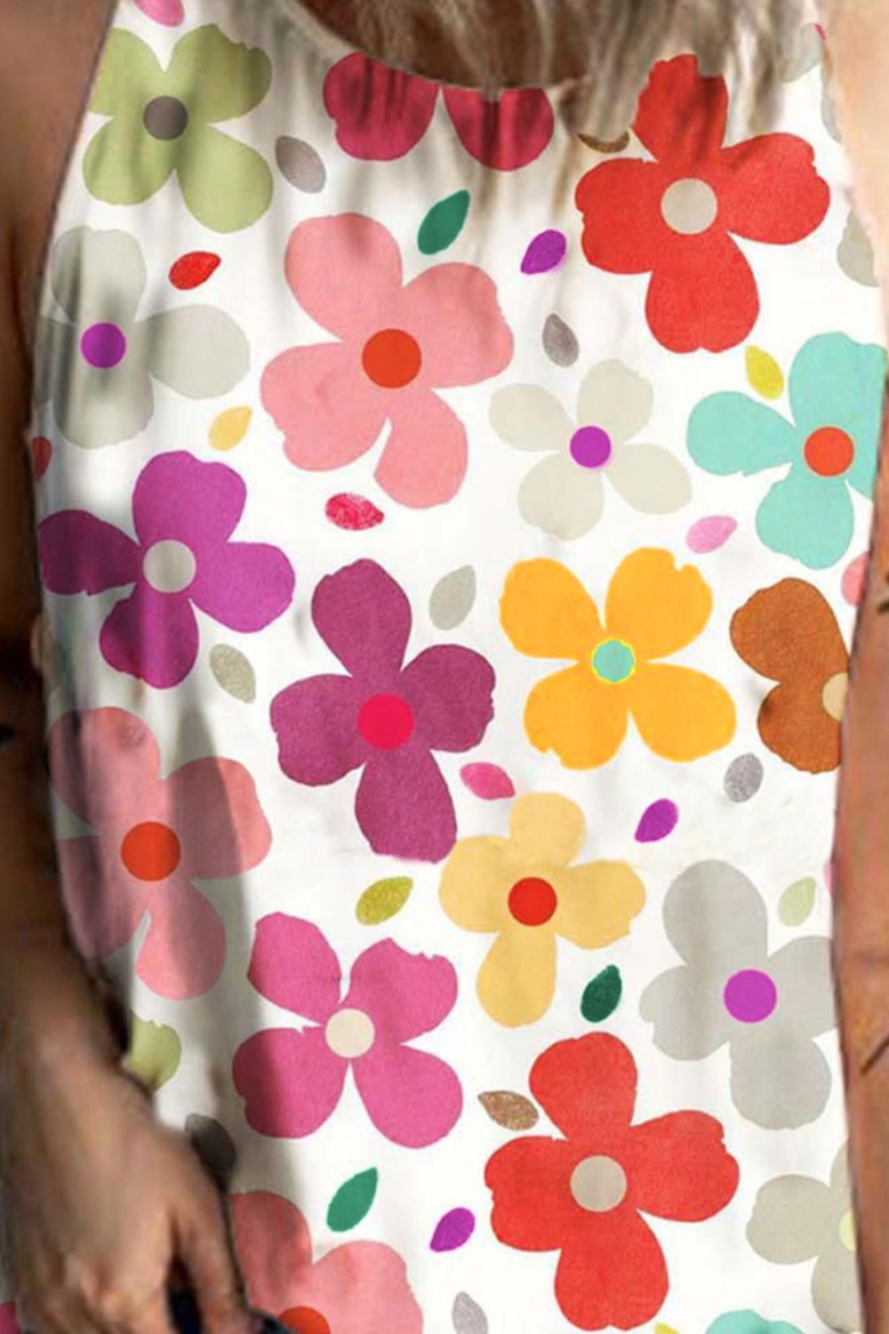 Honeybee Mumford's Flower Printed Round Neck Tank