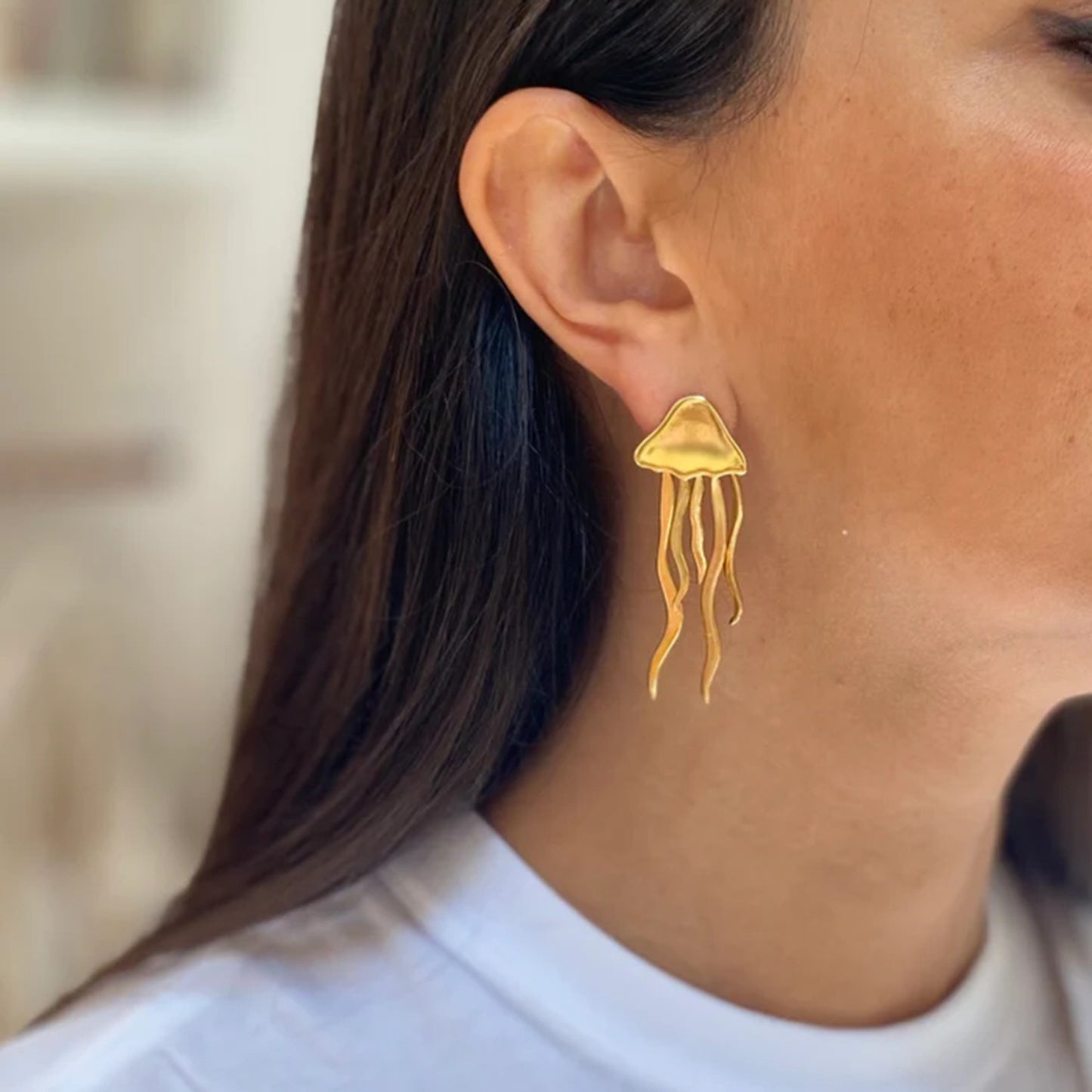 honeybee Mumford's 18K Gold-Plated Jellyfish Earrings