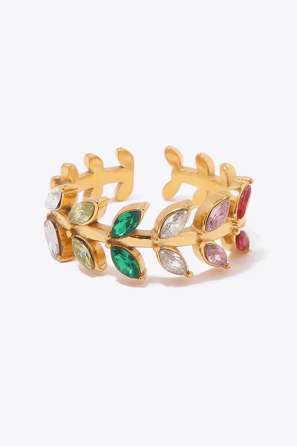 Honeybee Mumford's 18K Gold-Plated Leaf Open Ring