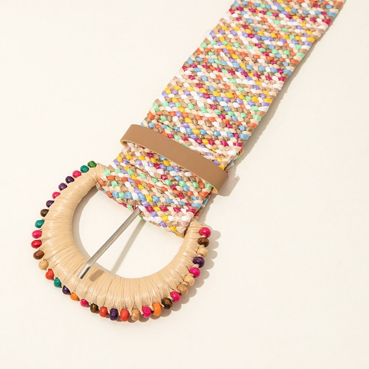 Honeybee Mumford's Multicolored Bead Buckle Belt