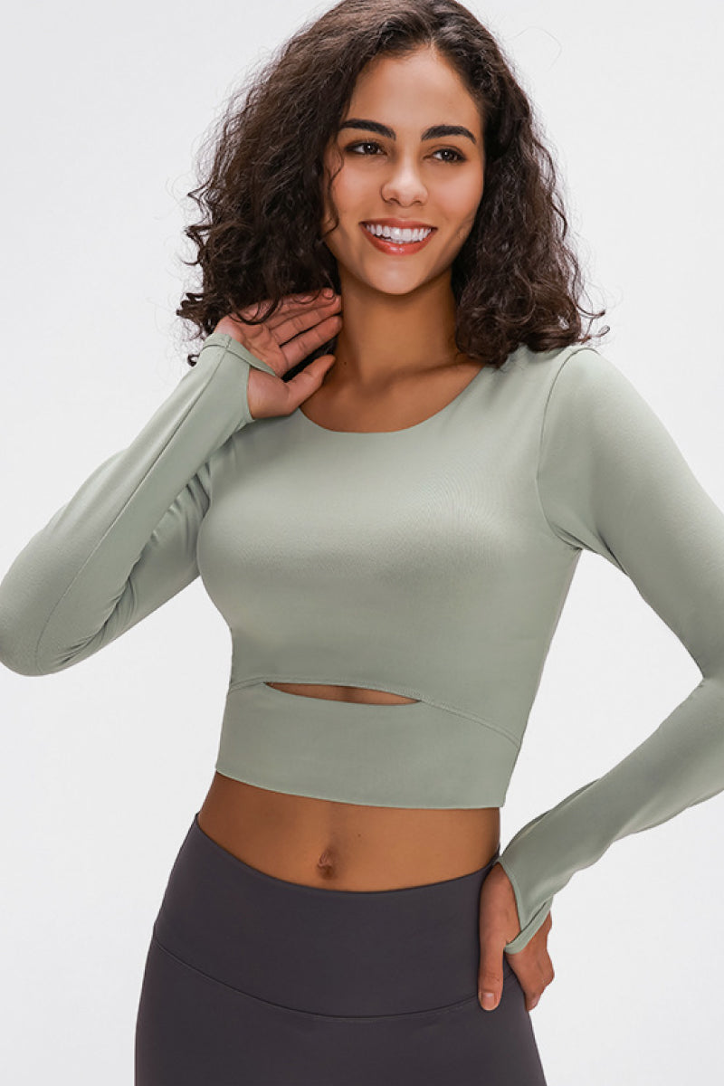 Honeybee Mumford's Long Sleeve Cropped Top With Sports Strap